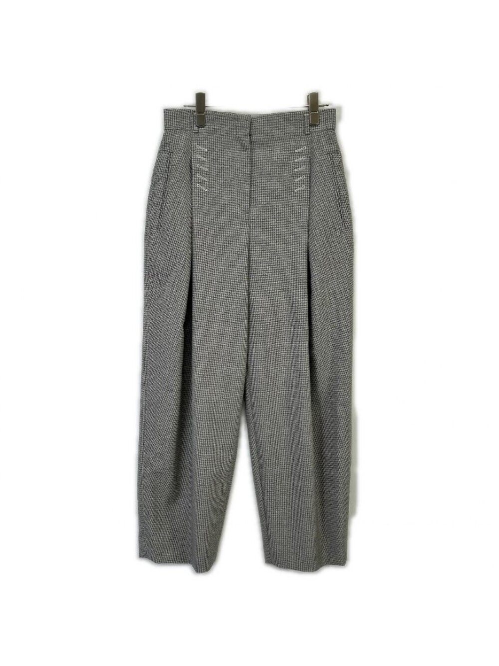 Fendi White Check Barrel Rec Pants 40